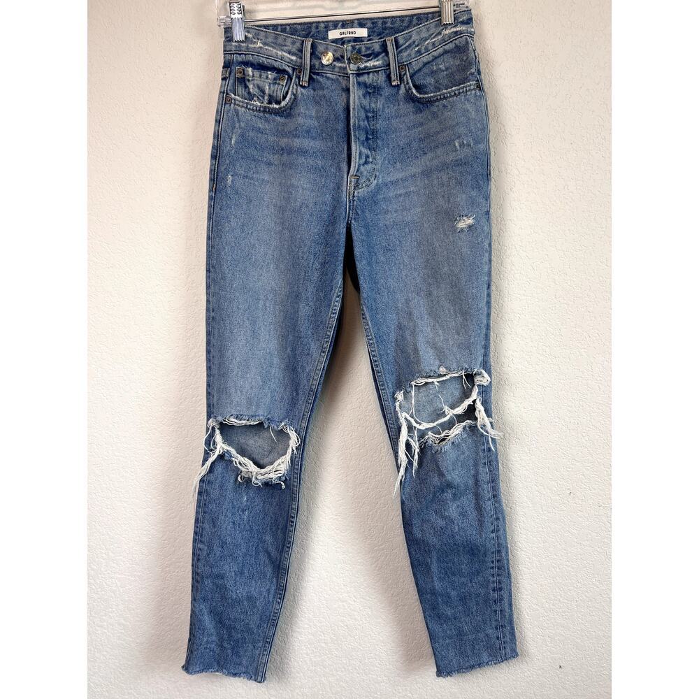 Chic GRLFRND Karolina High Waisted Distressed Skinny Jeans